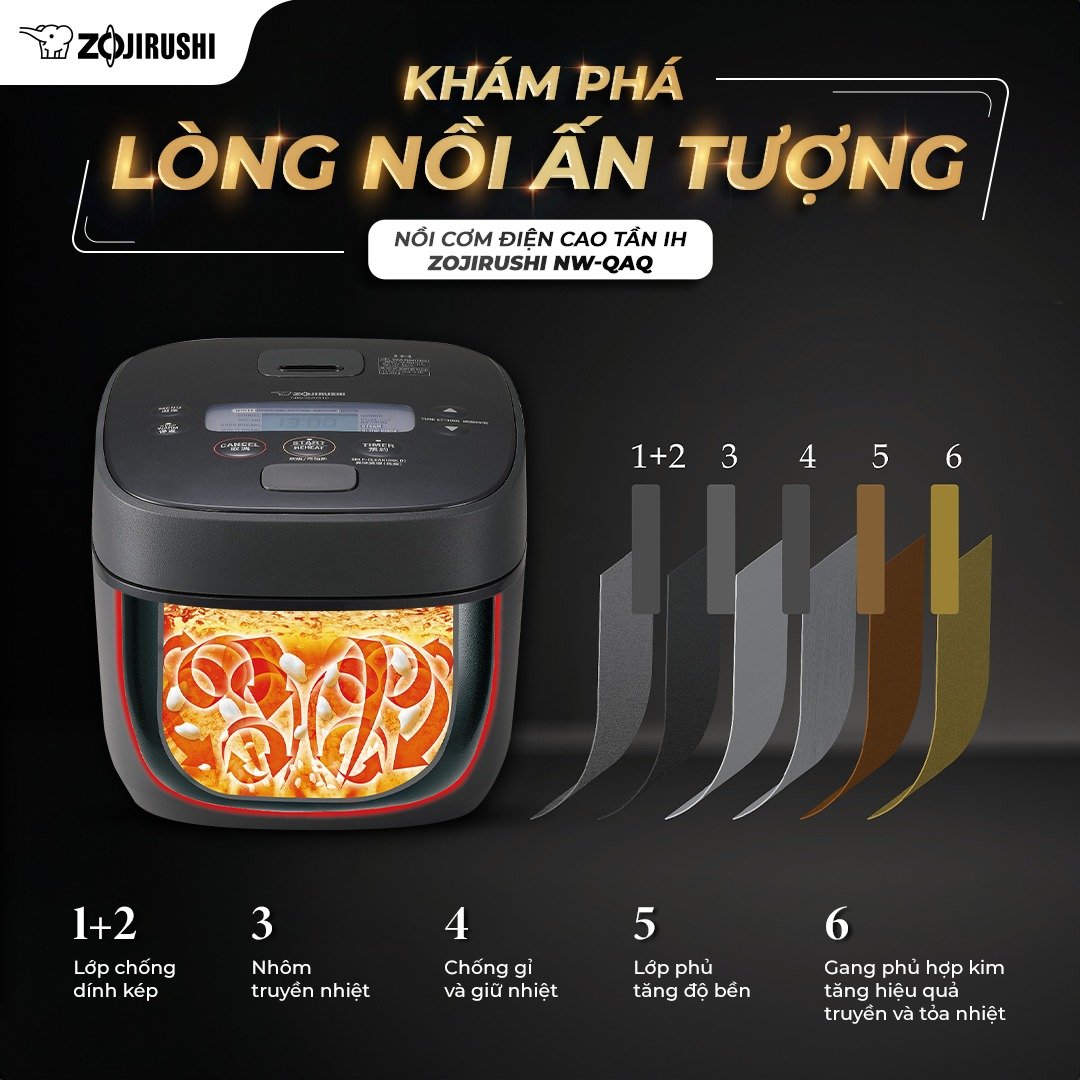 Nồi Cơm Điện Cao Tần IH Zojirushi 1 Lít NW-QAQ10