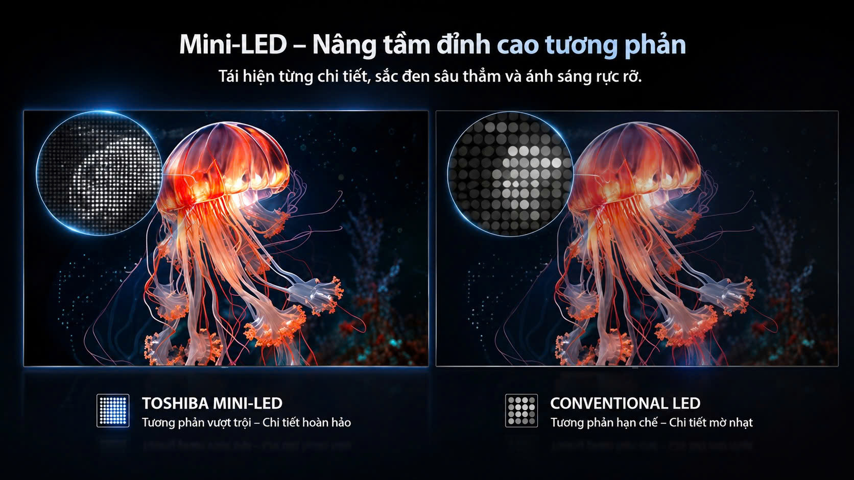 Công nghệ Mini LED tăng cường độ sâu và độ tương phản vượt trội