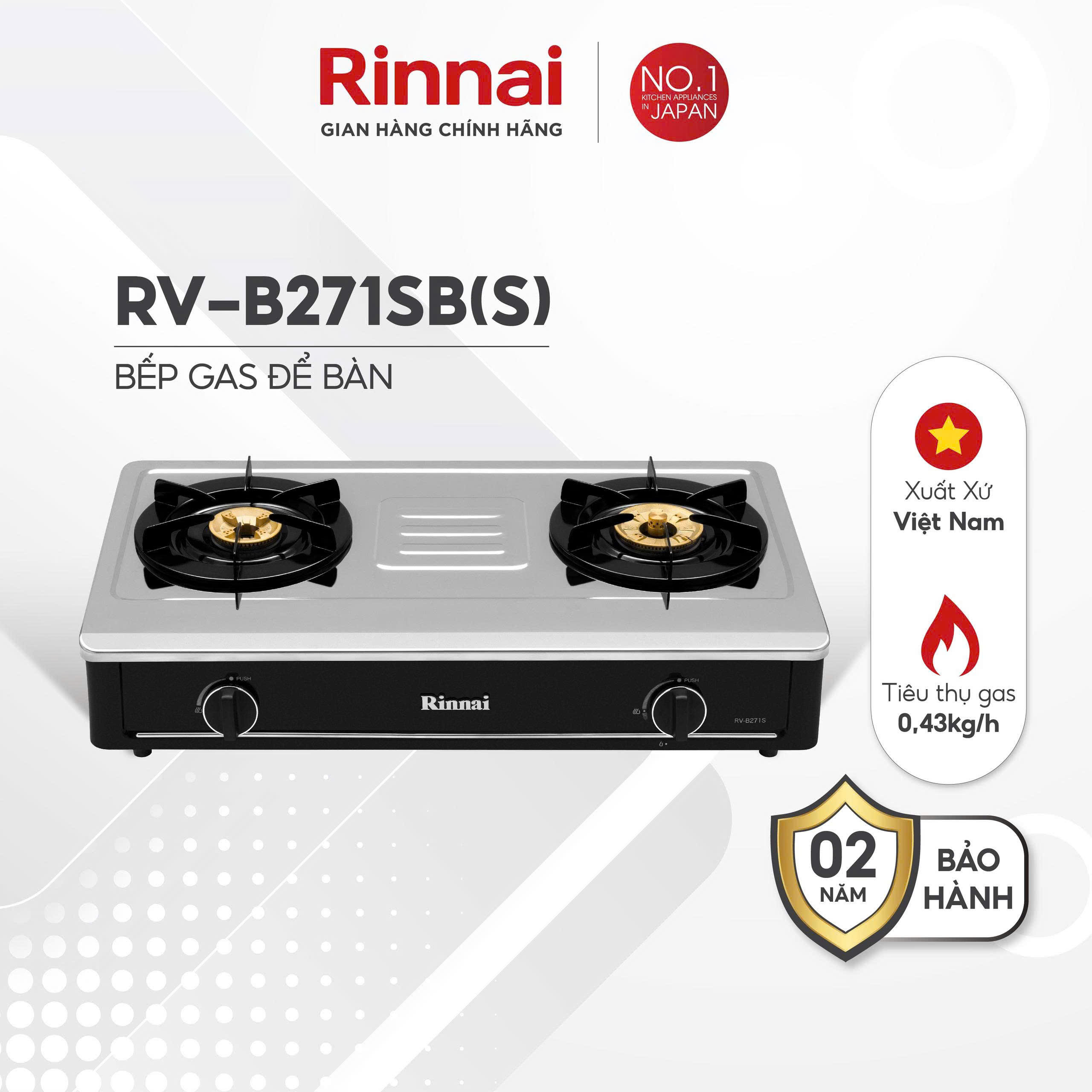 Bếp gas dương Rinnai RV-B271SB(S)