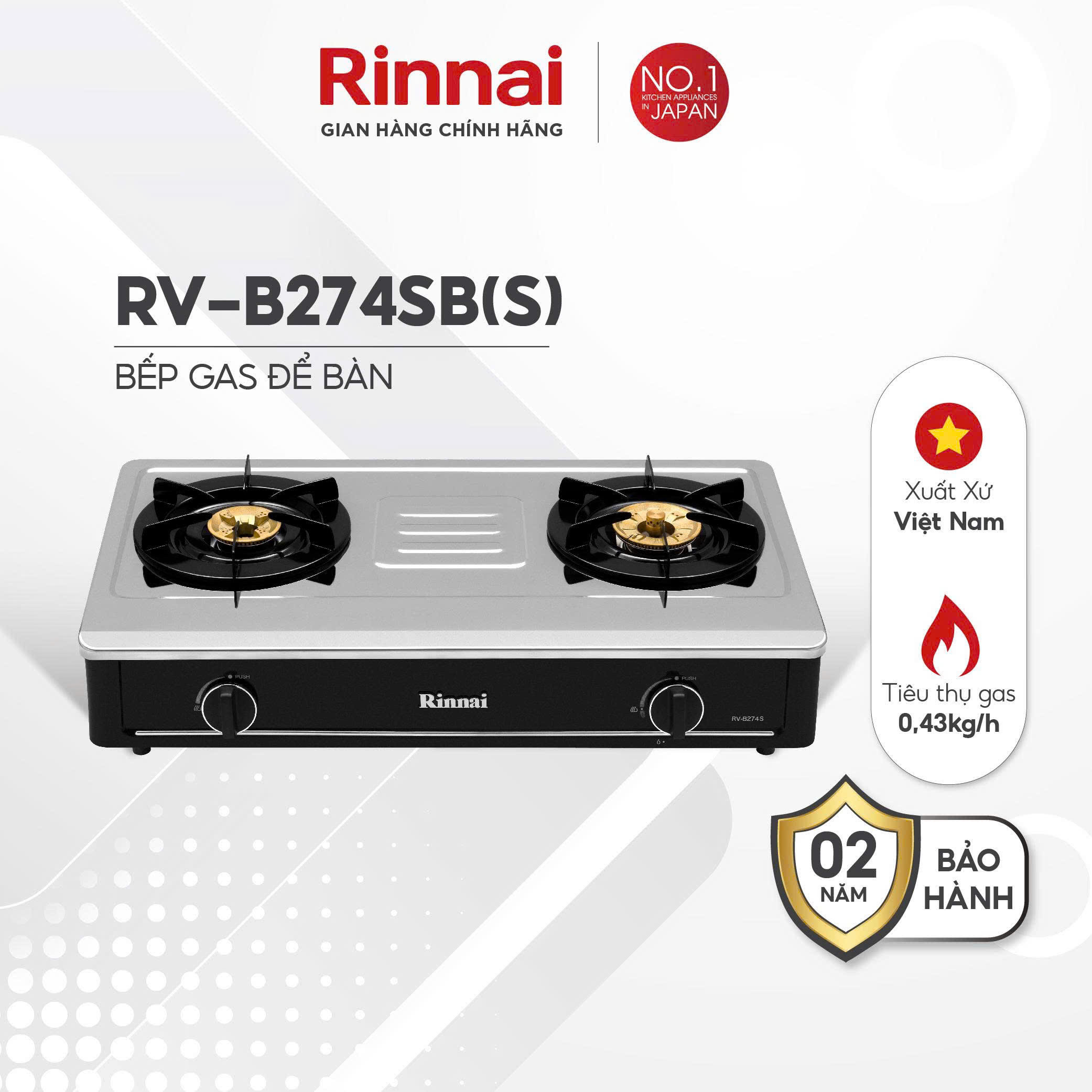 Bếp gas dương Rinnai RV-B274SB(S)