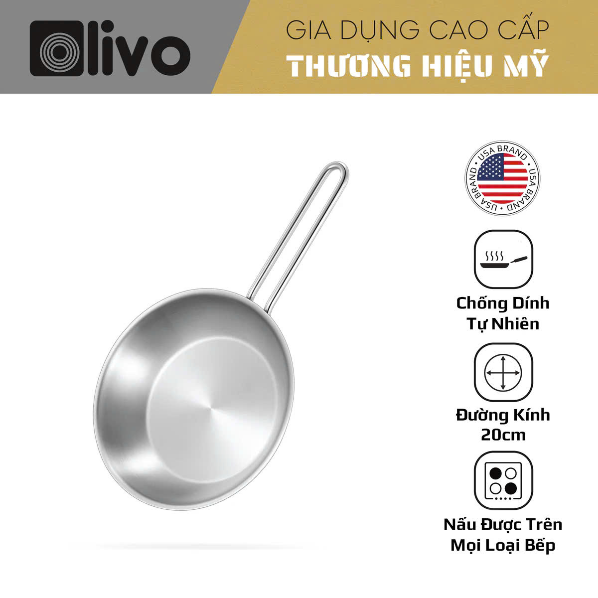 CHẢO INOX OLIVO P2045