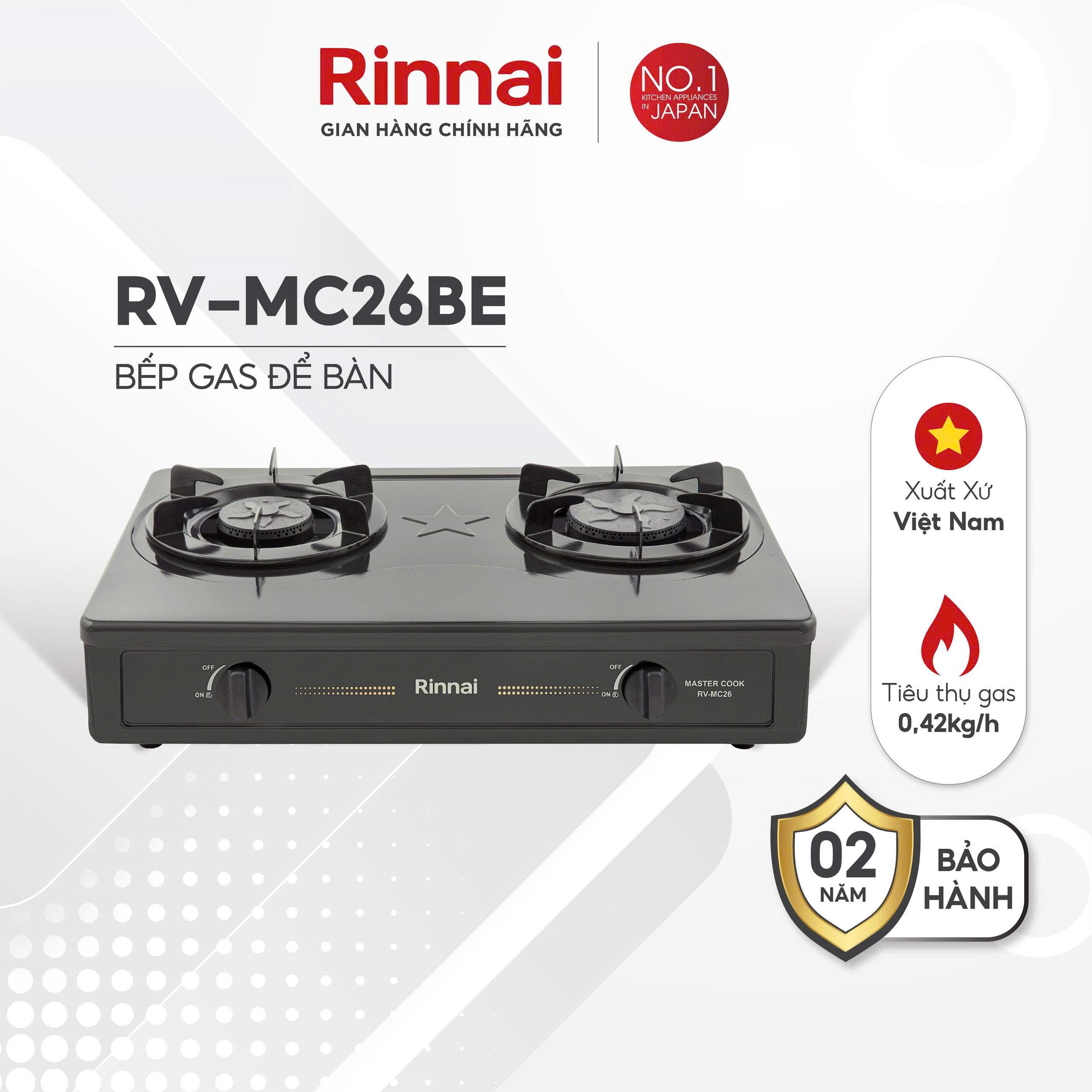 Bếp gas Rinnai RV-MC26BE - Hàng chính hãng