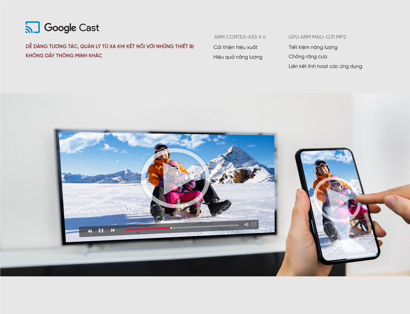 Google Tivi VSP 32 Inch VUA32AUH01 – Google Cast tiện lợi