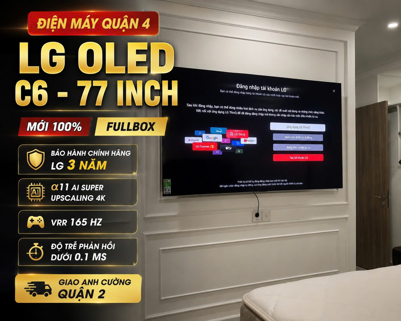 Smart TV LG C6 4K 77 Inch OLED 77C6PSA