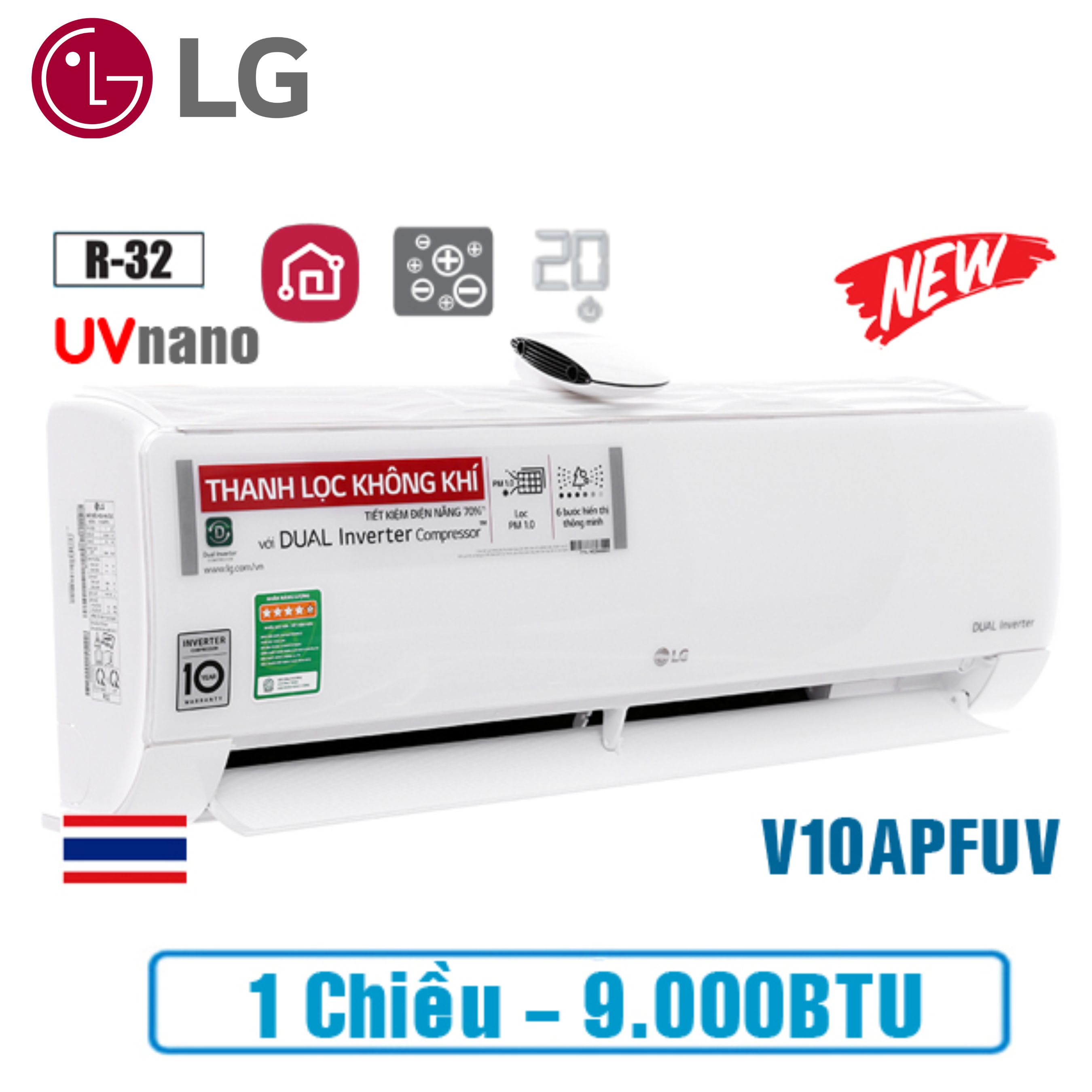Máy lạnh LG 9.200 Inverter 1 HP V10APFUV
