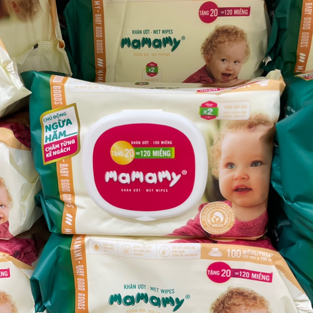 Khăn ướt Mamamy không mùi Gói 120 tờ