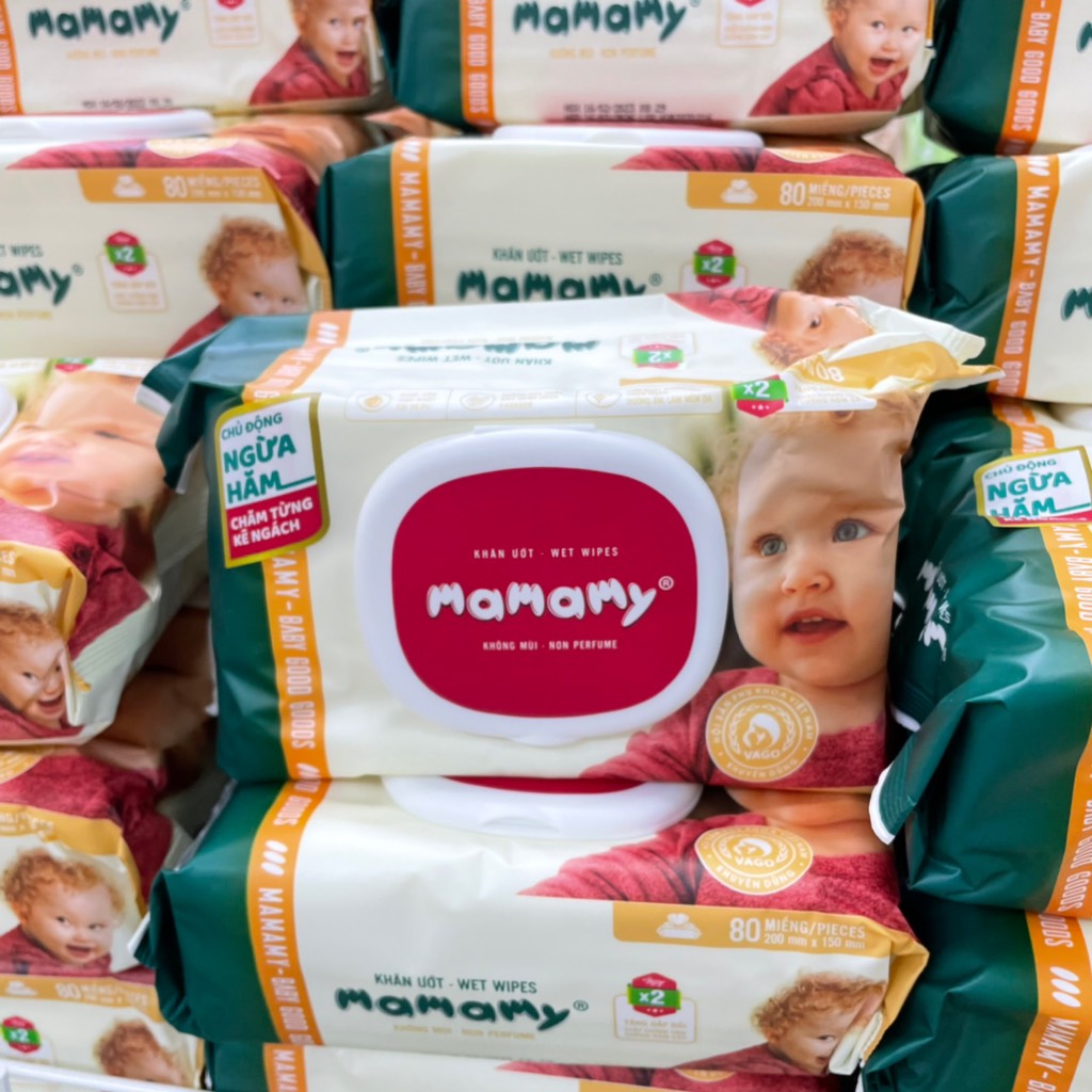 Khăn ướt Mamamy không mùi gói 120 tờ