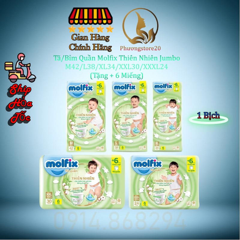 Tã Quần/Dán/Miếng Lót Molfix Jumbo Đủ Size