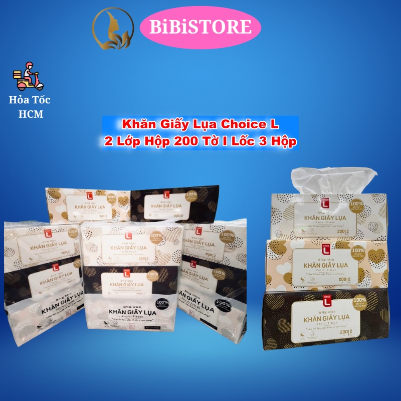(1 Lốc) Khăn Giấy Choice L 2 Lớp Hộp 200 Tờ_ Lốc 3 Hộp