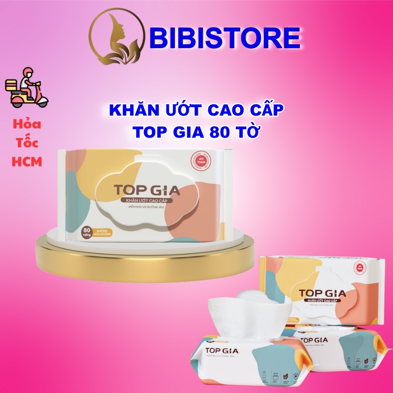 Khăn ướt Topgia 80 tờ dành cho mẹ và bé