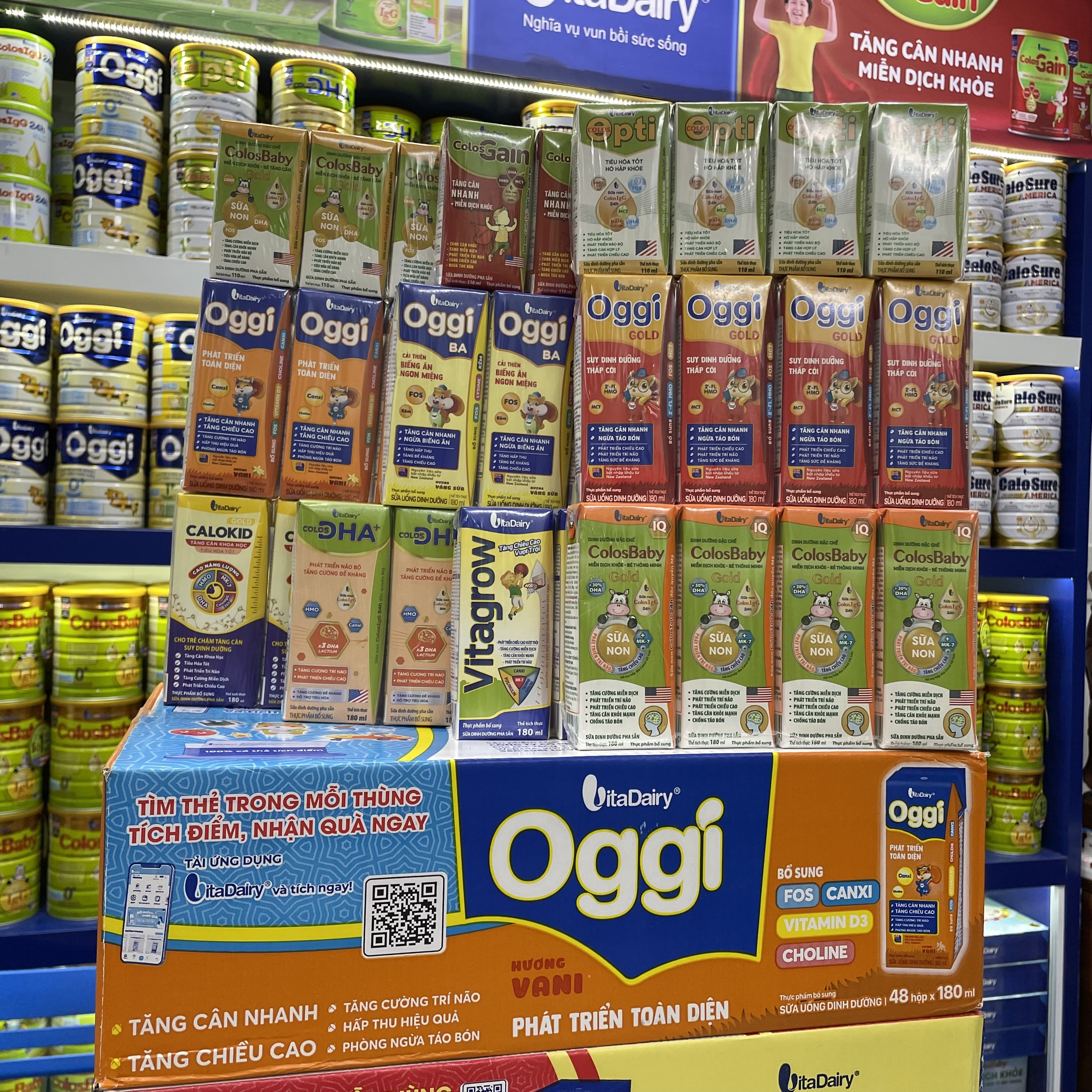 Thùng 48 Hộp Sữa Bột Pha Sẵn Oggi Cam/ Oggi Đỏ/ ColosGain/ Vitagrow/ Colosbaby Gold/ Colosbaby IQ/ Calokid Hộp 110ml và 180ml
