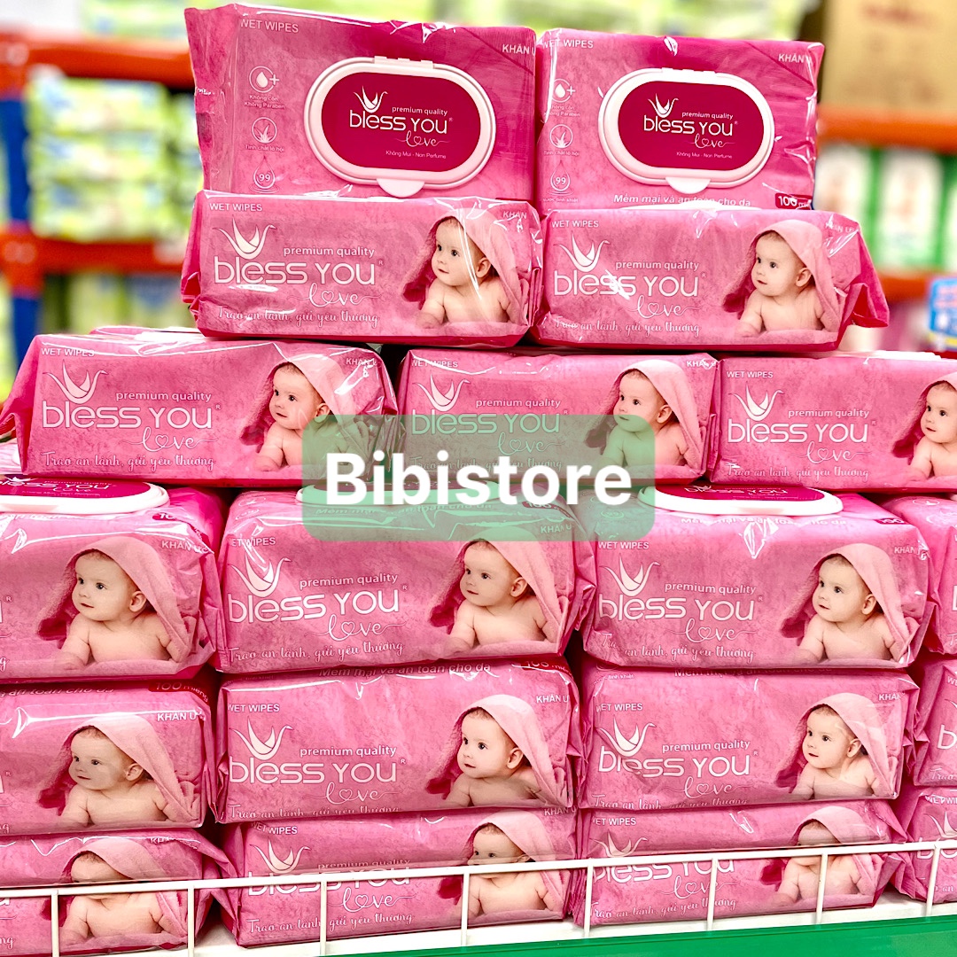 Khăn Ướt Bless You Không Mùi Gói 100 Miếng