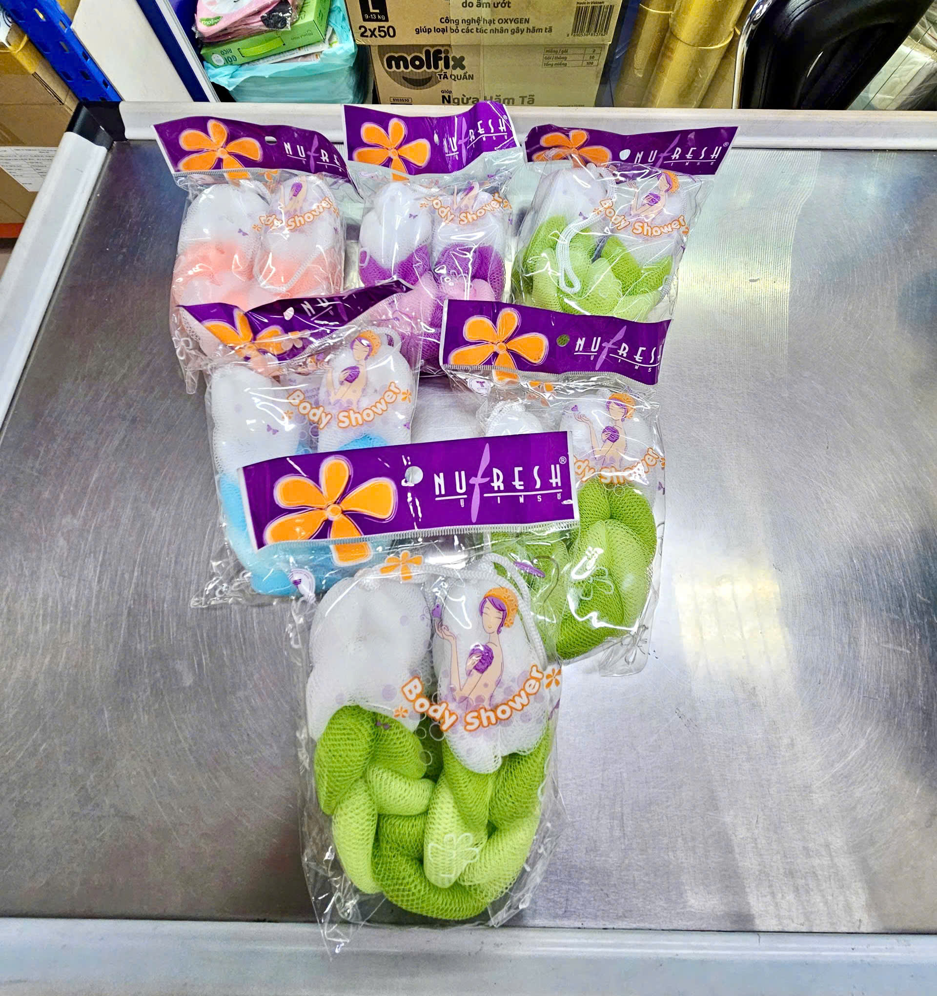 Bông tắm lưới hình dây Nu-Fresh 50g