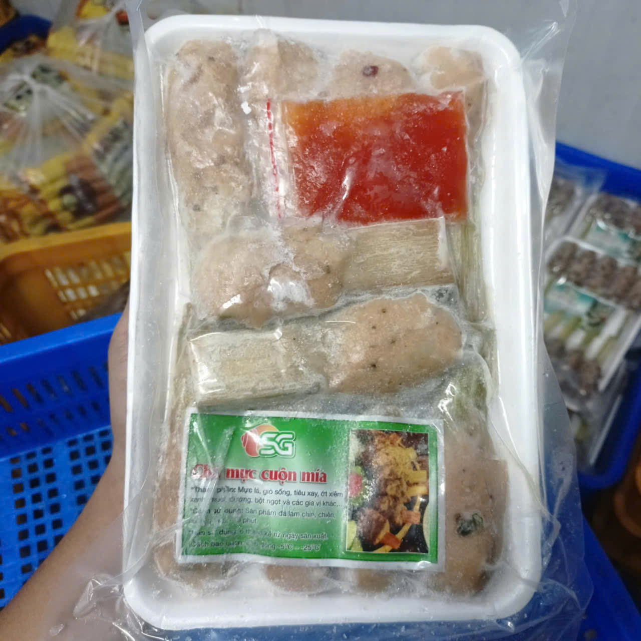 Chả mực cuộn mía ( 2 khay )