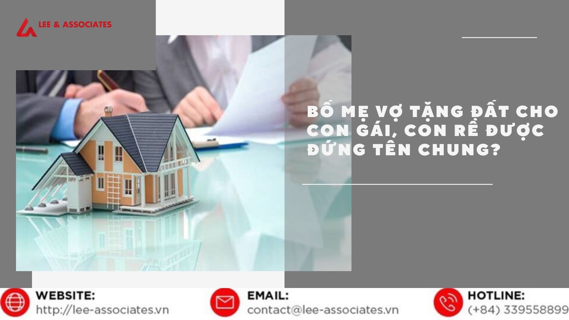BỐ MẸ VỢ TẶNG ĐẤT CHO CON GÁI, CON RỂ ĐƯỢC ĐỨNG TÊN CHUNG?