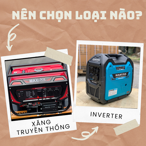 Tìm hiểu sự khác biệt giữa máy phát điện xăng truyền thống và Inverter: Nên chọn loại nào?
