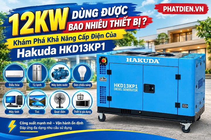 12KW Dùng Được Bao Nhiêu Thiết Bị? Khám Phá Khả Năng Cấp Điện Của Hakuda HKD13KP1