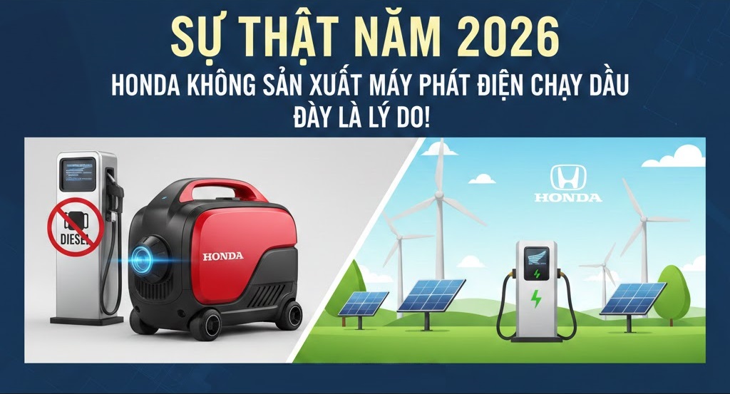 Sự thật năm 2026: Honda không sản xuất máy phát điện chạy dầu, đây là lý do!