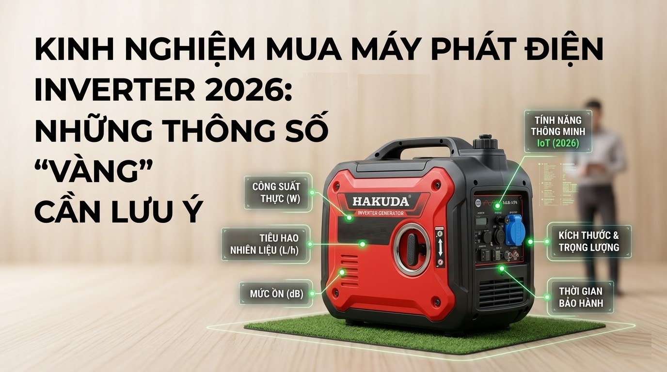 Kinh nghiệm mua máy phát điện Inverter 2026: Những thông số