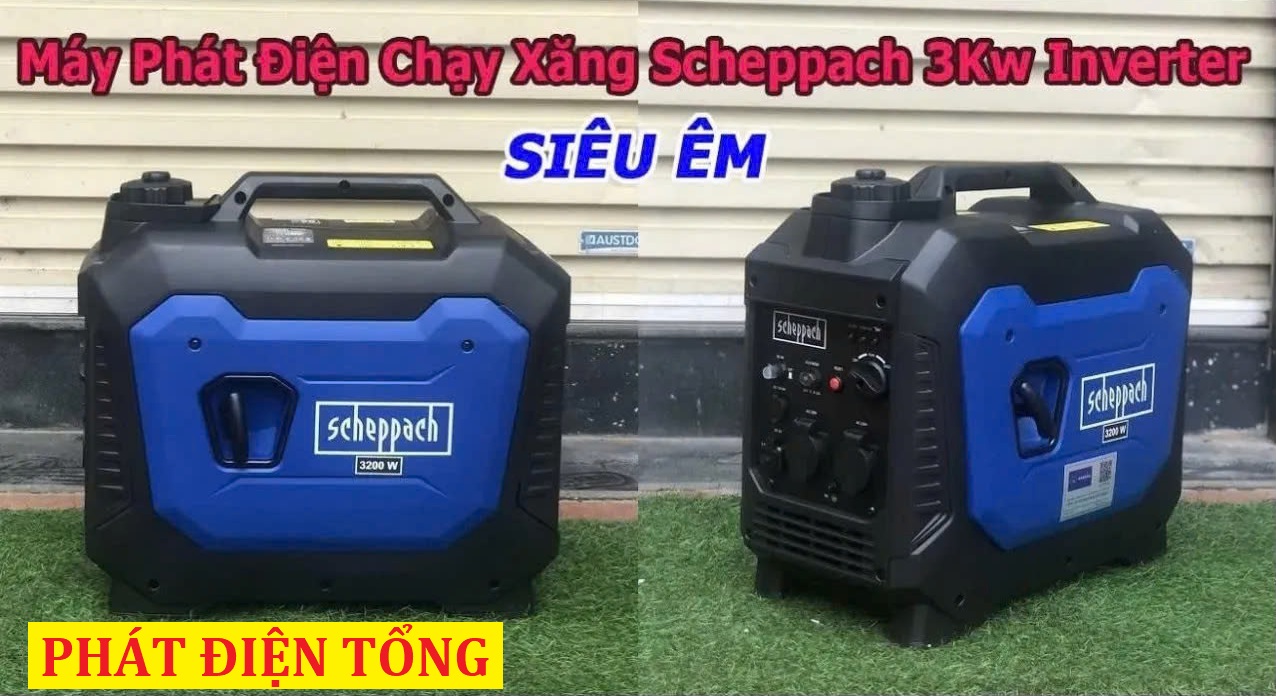 Máy Phát Điện Chạy Xăng 3Kw Scheppach Inverter SG3500i Nhỏ Gọn, Siêu Êm