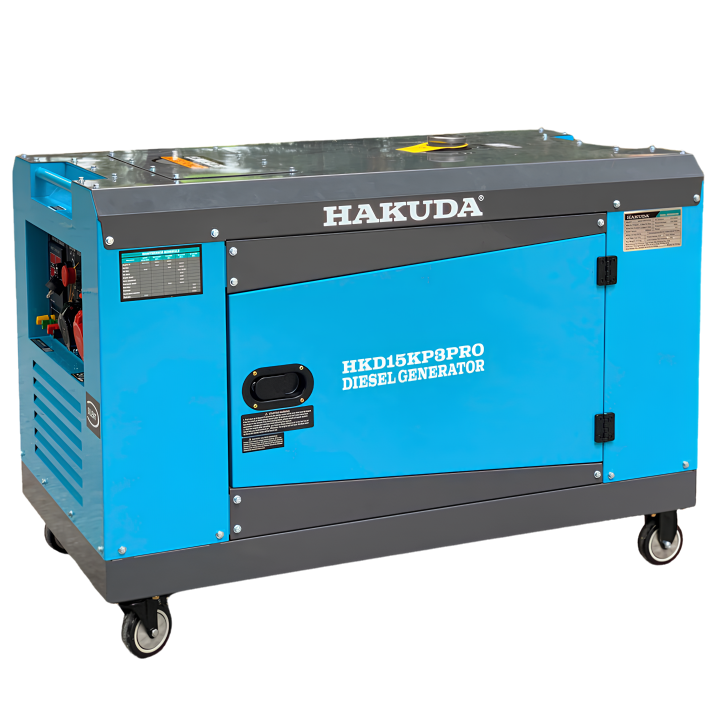 Máy Phát Điện Chạy Dầu 15KW Hakuda HKD15KP3PRO 3 Pha Siêu Cách Âm