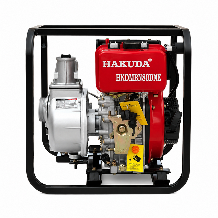 Máy Bơm Nước Chạy Dầu 4KW Hakuda HKDMBN80DNE Có Đề