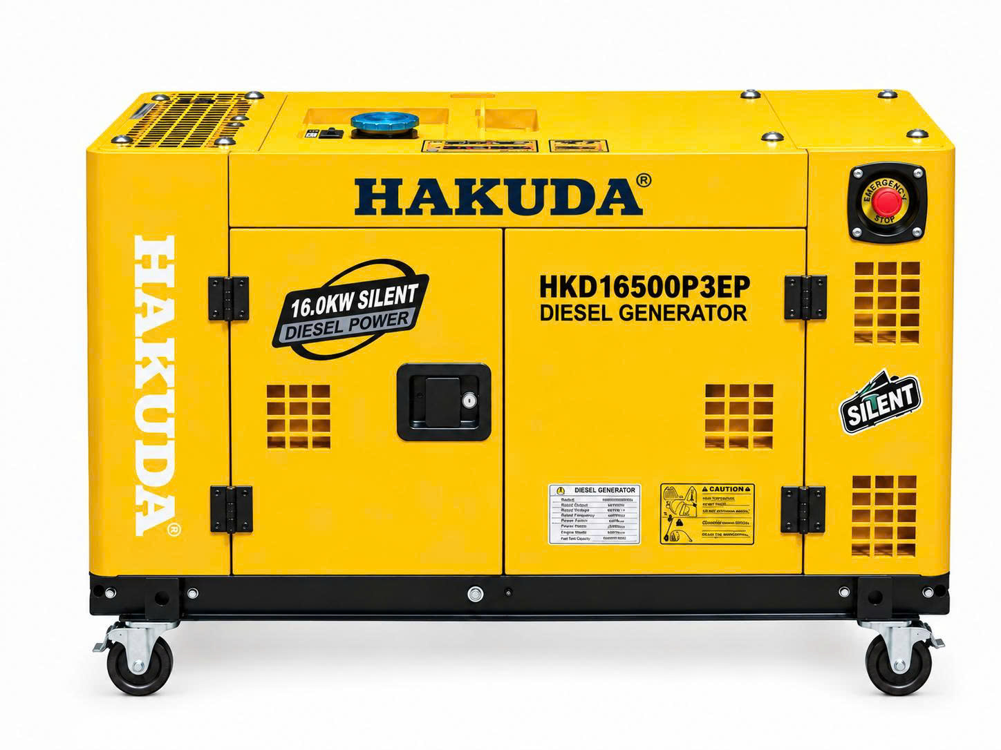 Máy Phát Điện Chạy Dầu 16KW Hakuda HKD16500P3EP 3 Pha NEW