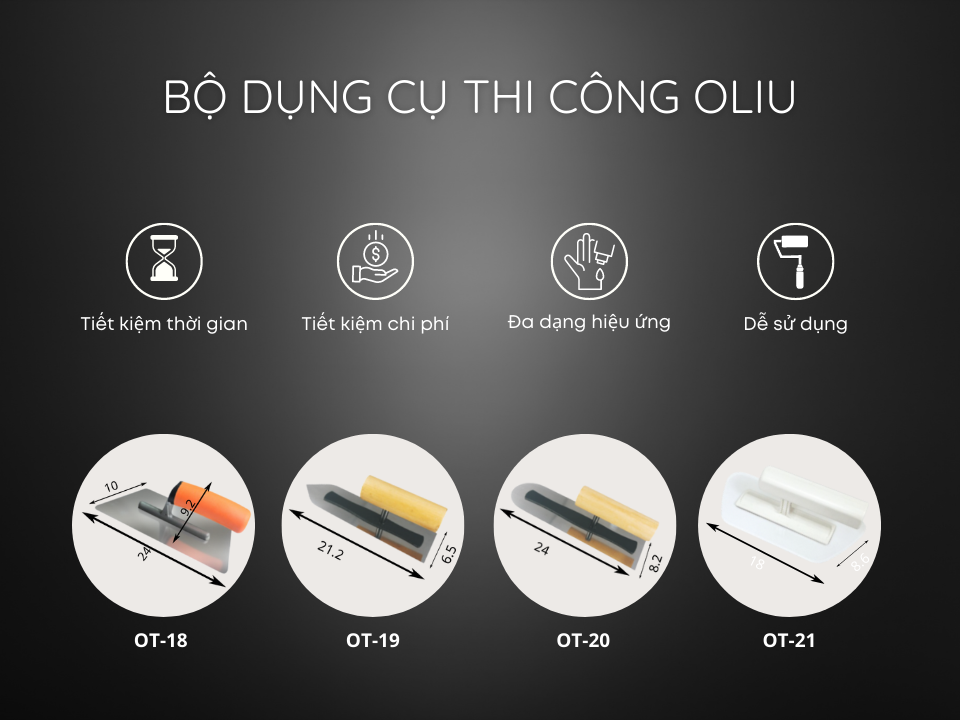 Bộ dụng cụ thi công Oliu