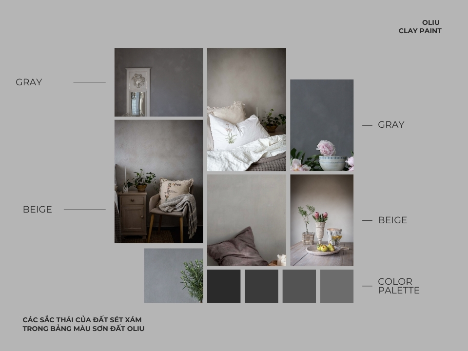 Các tone màu đất sét xám nhạt phổ biến và thông dụng trong kiến trúc