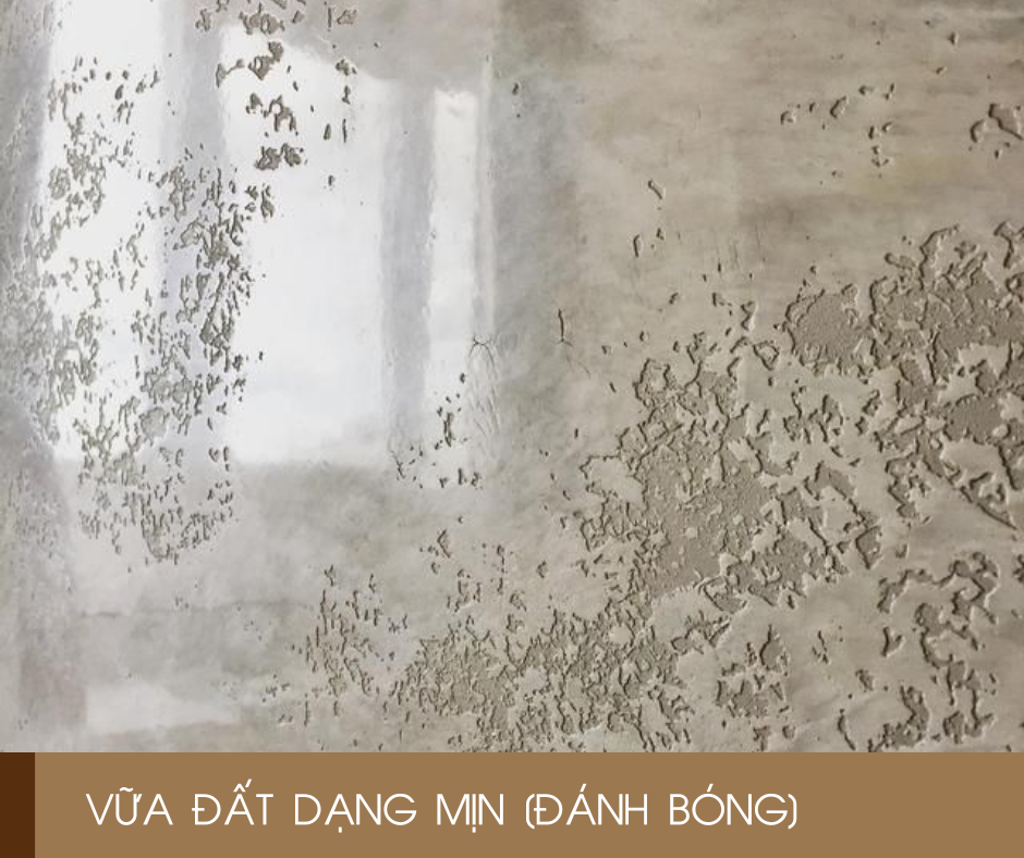 Thi công vữa đất Oliu dạng mịn.