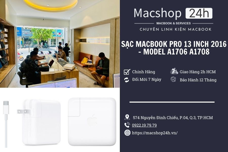 Sạc MacBook Pro 13 inch 2016 Apple 61W