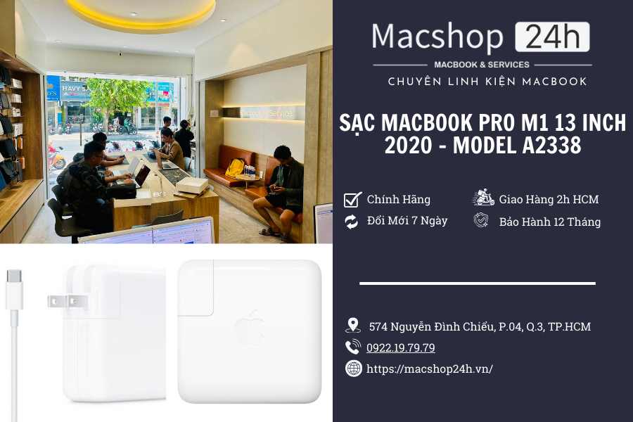 Sạc MacBook Pro M1 13 inch 2020 Apple 61W
