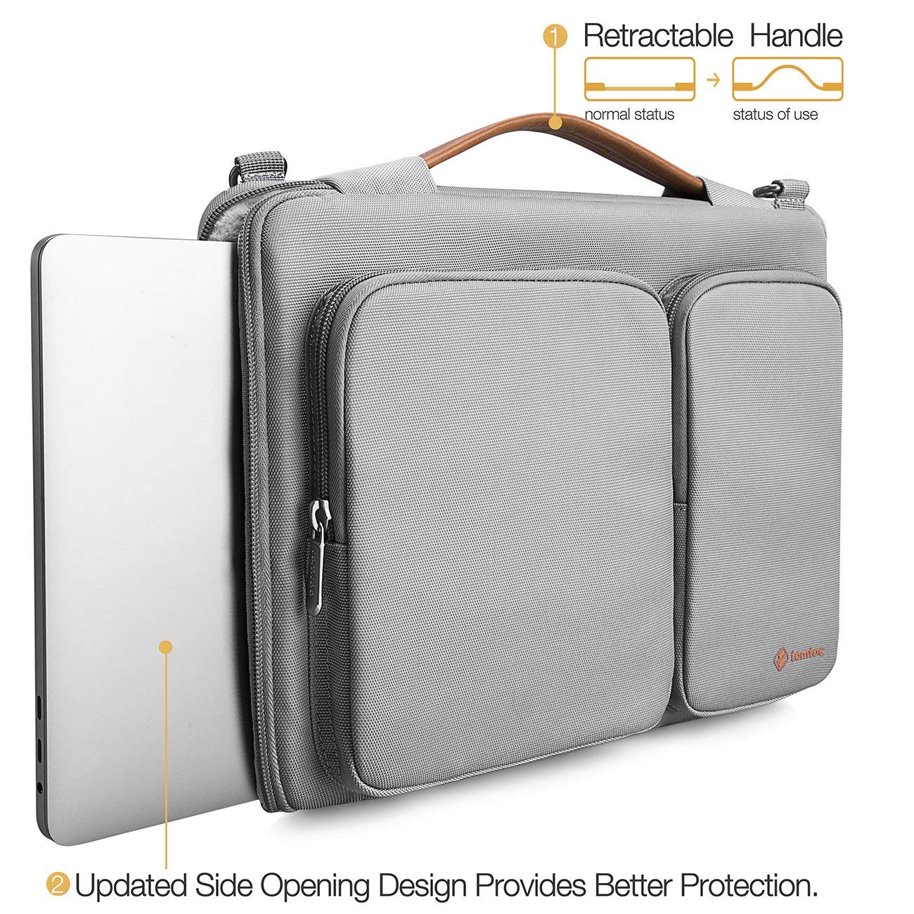 Túi Đeo Tomtoc (Usa) 360* Shoulder Bags Macbook 13″ Gray – A42-C01G