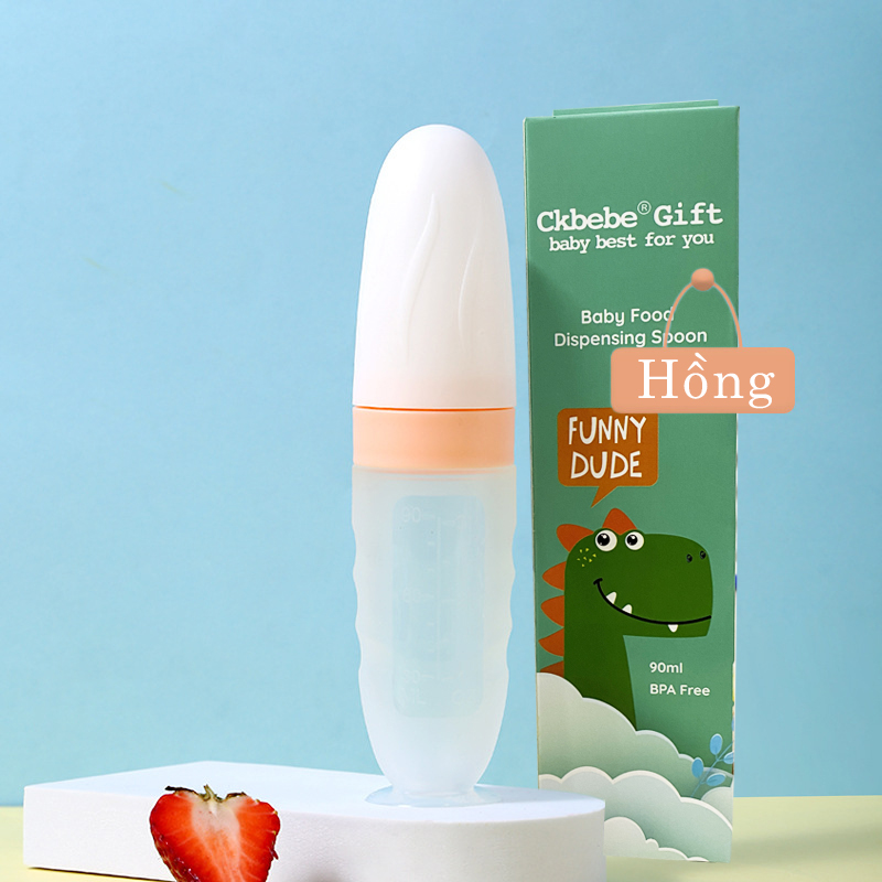Bình thìa ăn dặm silicon cao cấp Ck Bebe