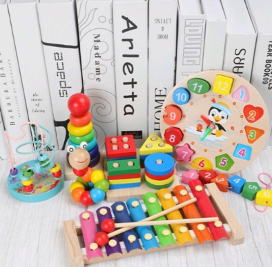 Set 6 món đồ chơi gỗ