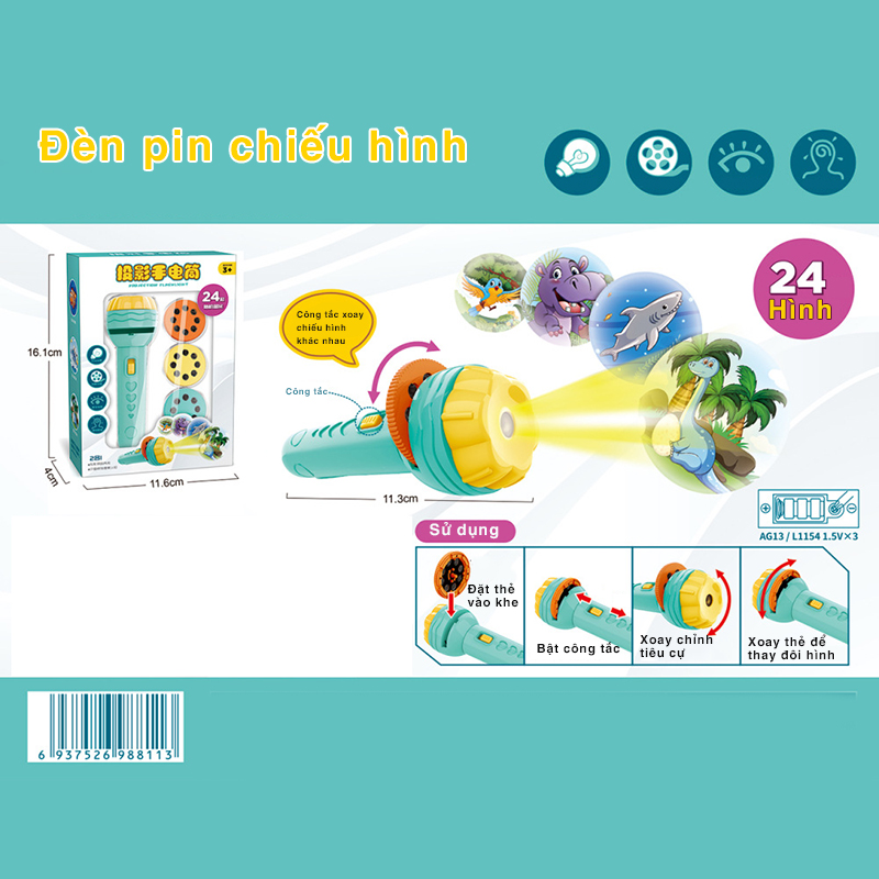 Đèn pin chiếu hình cho bé