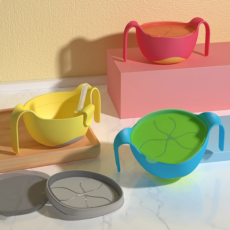 Bát ăn dặm silicon 3 chức năng kèm ống hút Misuta