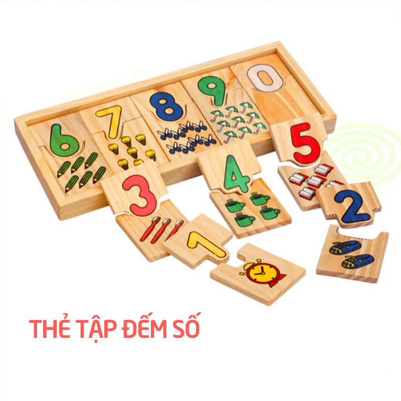 Thẻ học đếm số thông minh bằng gỗ