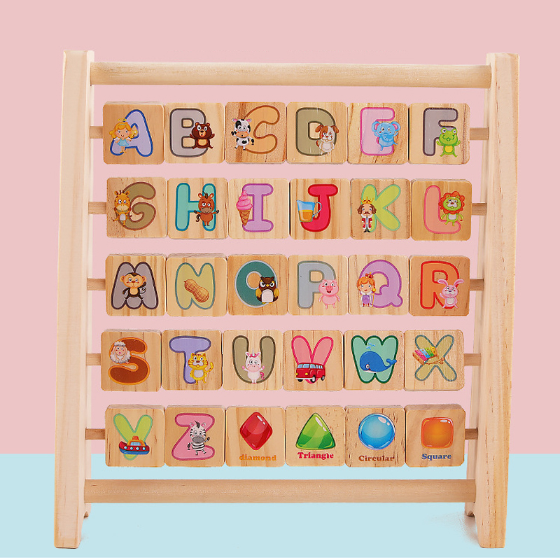 Giá gỗ học bảng chữ song ngữ xoay 2 mặt