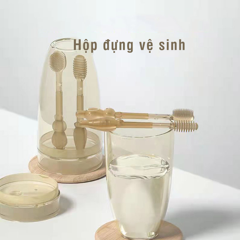 Bộ Rơ lưỡi và bàn chải silicon cho bé