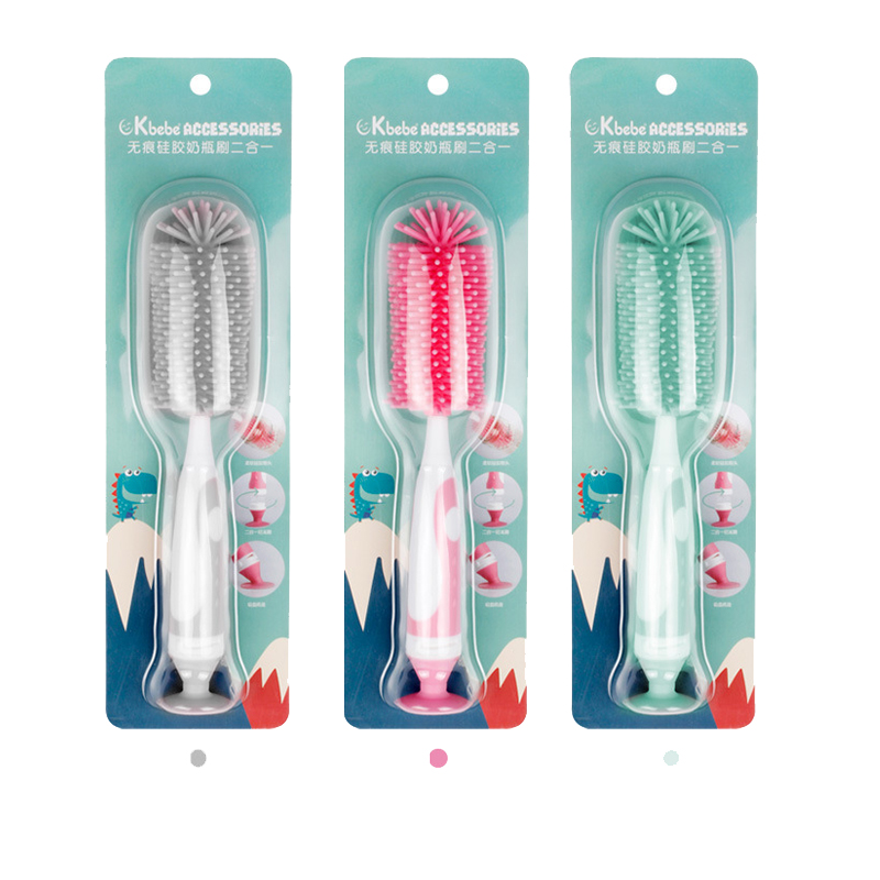 Cọ bình sữa silicon 2 in 1 CK BeBe