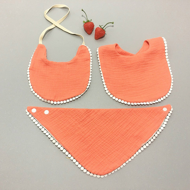 Set 3 yếm dãi ren Wooji