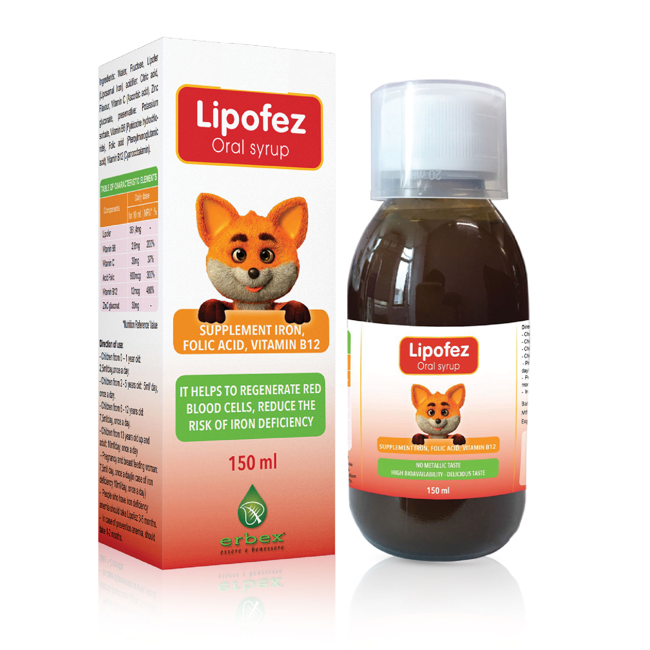 LIPOFEZ SIRO-Siro bổ sung sắt, Vitamin và khoáng chất cho bé