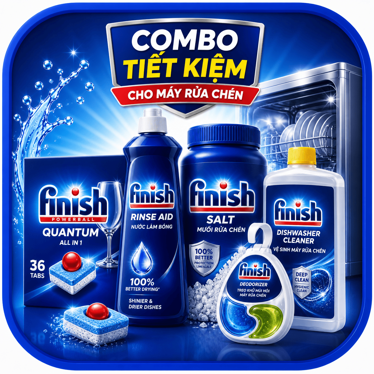 Combo finish tiết kiệm cho máy rửa chén