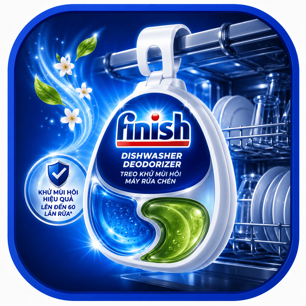 Khử mùi hôi máy rửa chén Finish