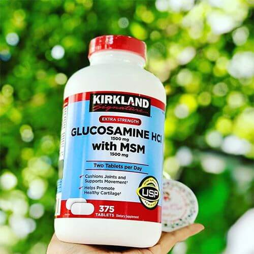 Viên Uống Glucosamine Kirkland HCL & MSM 1500mg Tăng Cường Sức Khỏe Xương Khớp Lọ 375 Viên