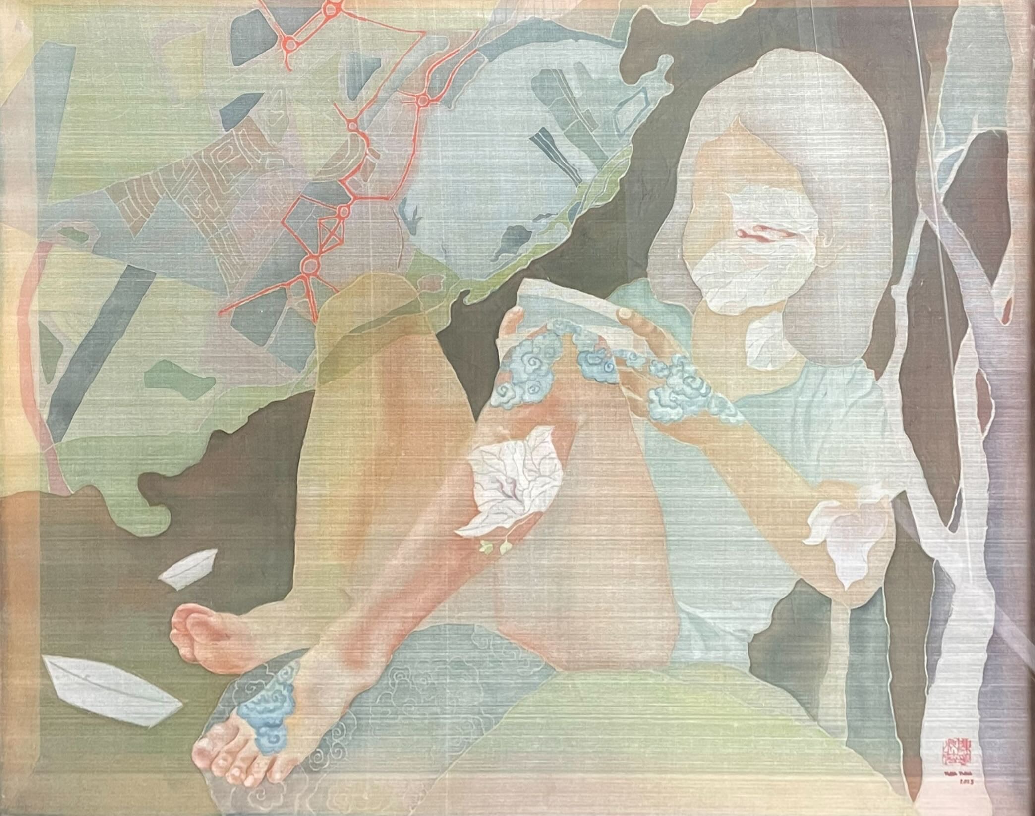 Tranh màu nước trên lụa  Tranh màu nước trên lụa