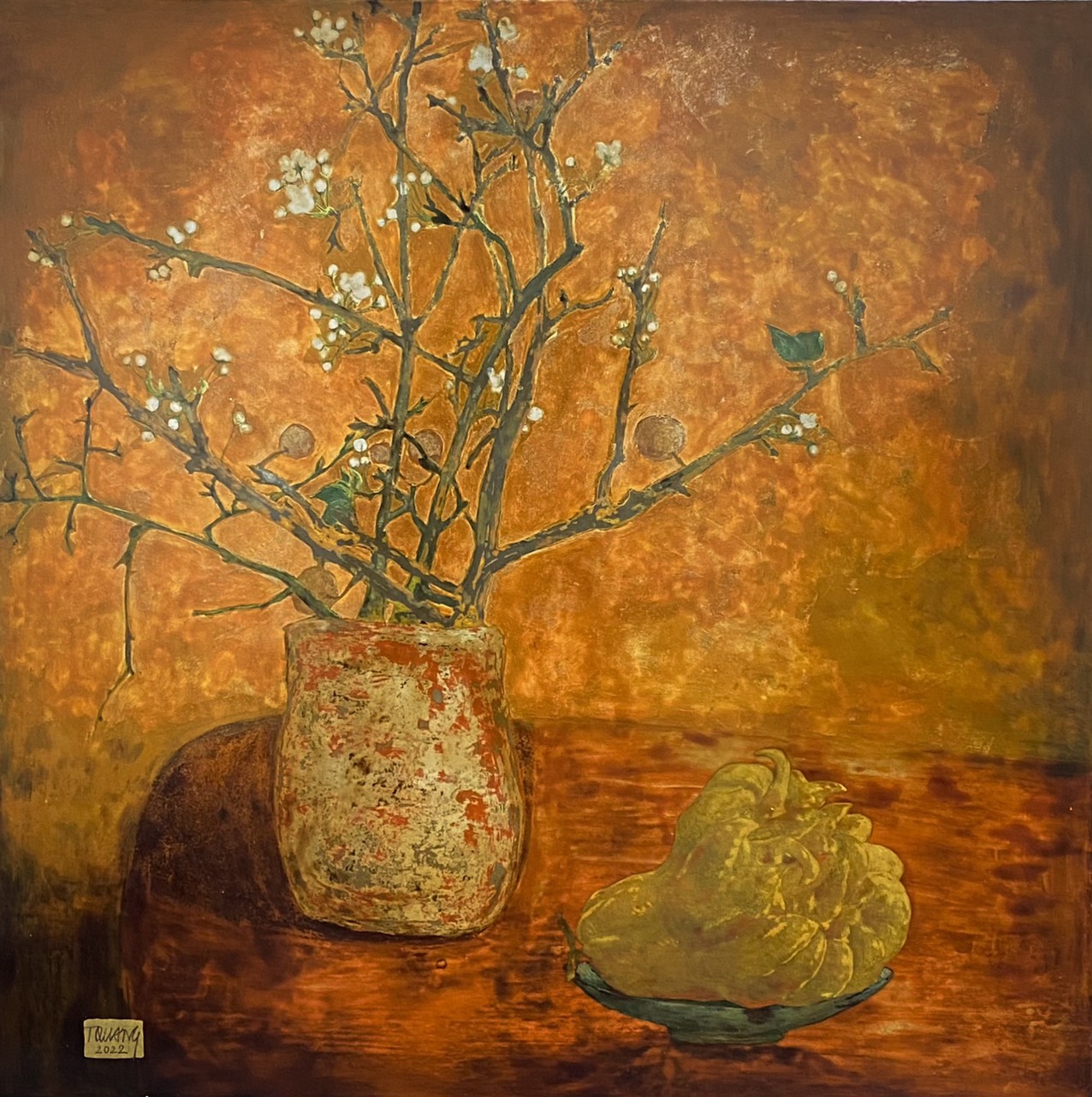 Tranh sơn mài “Chớm Đông” - Họa sĩ Nguyễn Tiến Quang Tranh sơn mài “Chớm Đông” - Họa sĩ Nguyễn Tiến Quang