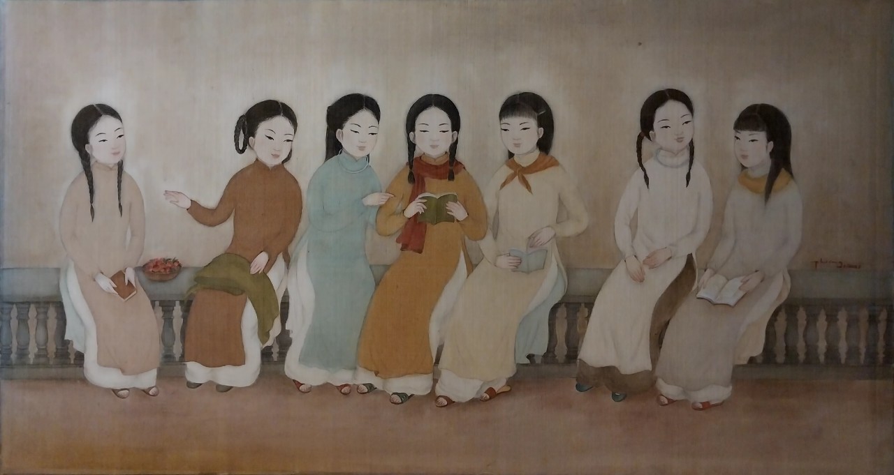 Tranh màu nước trên lụa 