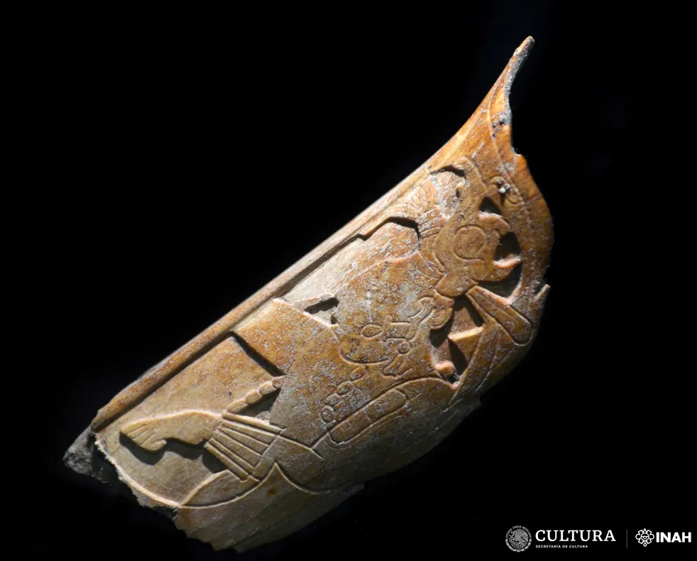 Tấm bảo vệ mũi của người Maya cổ đại được chạm khắc từ xương người được phát hiện ở Mexico Tấm bảo vệ mũi của người Maya cổ đại được chạm khắc từ xương người được phát hiện ở Mexico